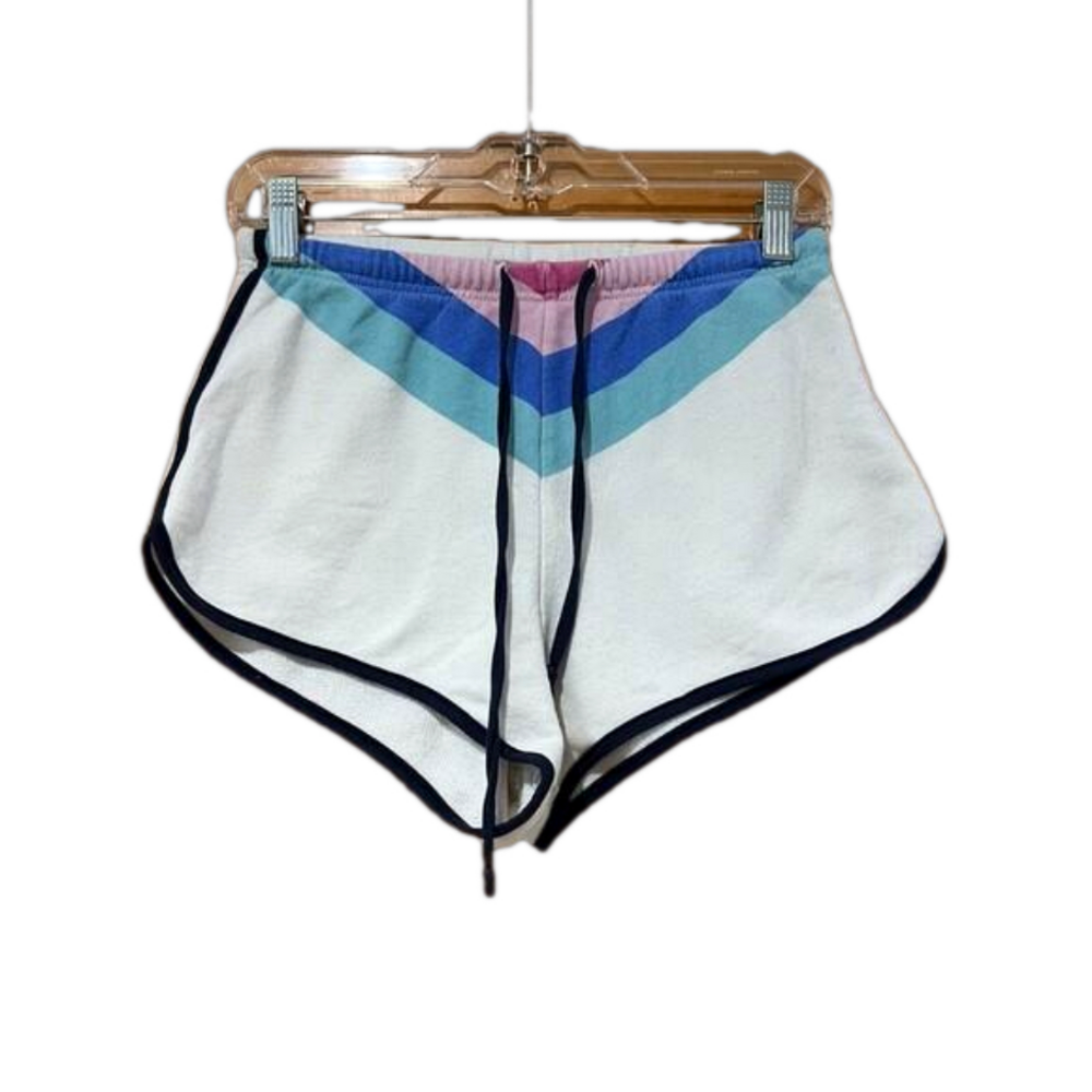 Wildfox Womens Small Sweat shorts Pink Blue Green And White With Drawstring